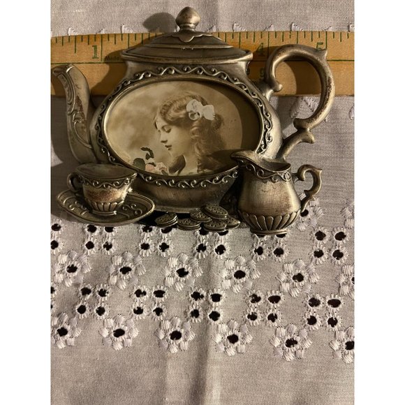 Vintage Teapot Tabletop Picture Frame - Romantic Cottage Boho Decor new - Picture 4 of 5